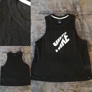 NIKE graphic black mesh workout shirt